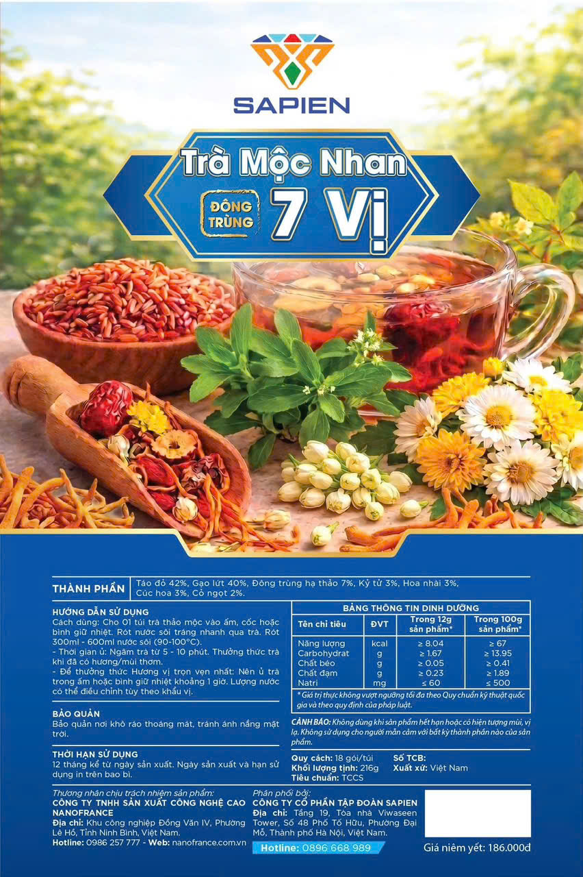 Trà mộc nhan đông trùng 7 vị