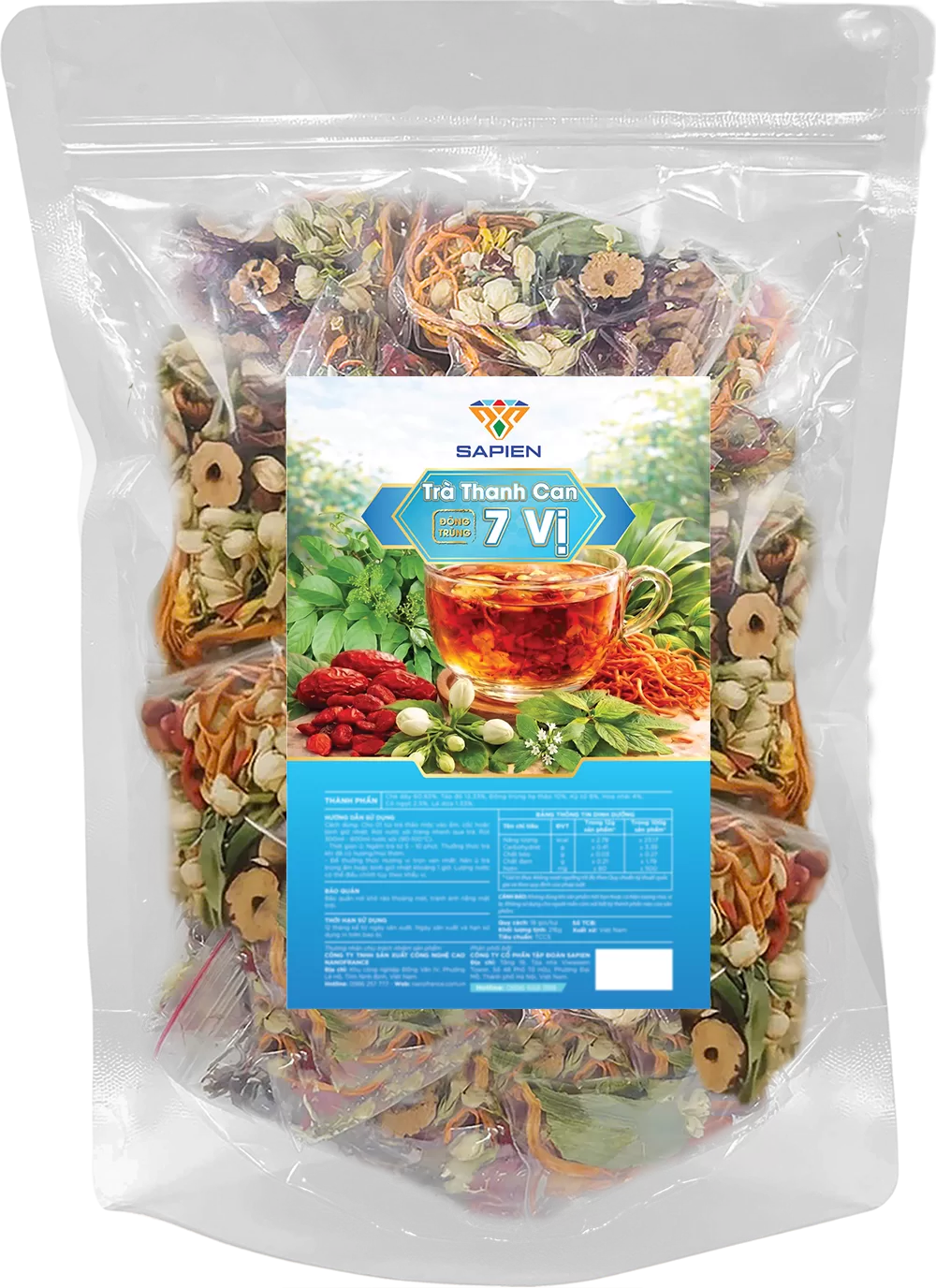Trà thanh can đông trùng 7 vị