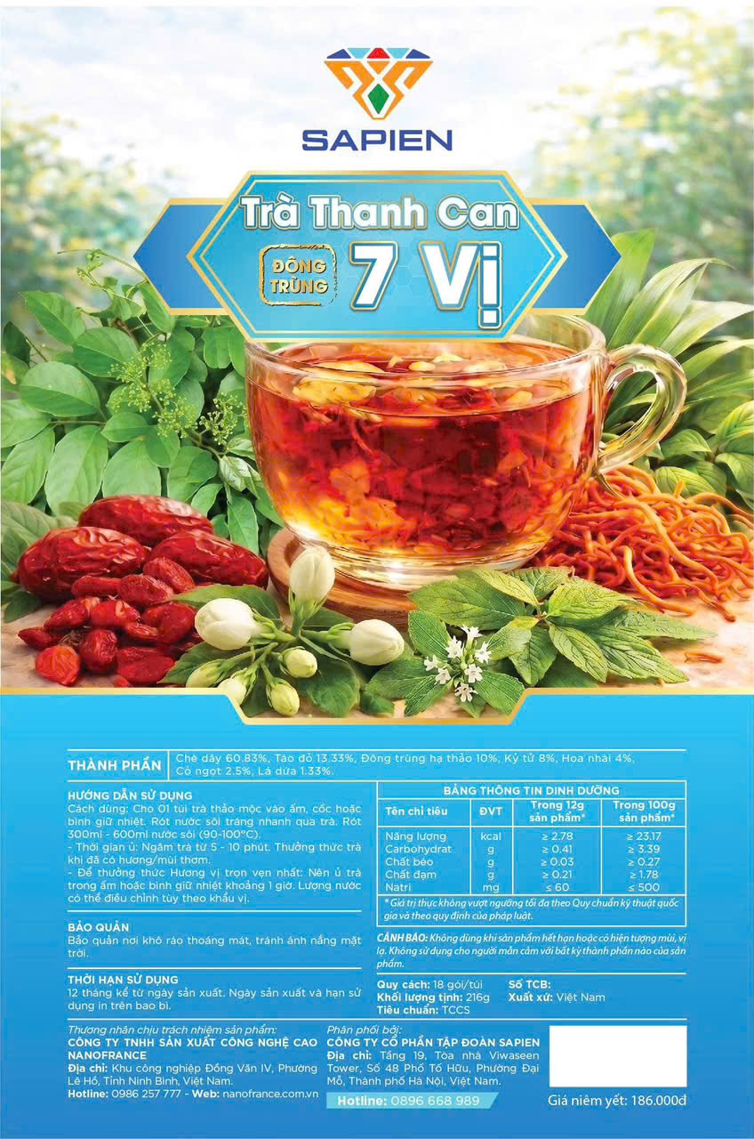 Trà thanh can đông trùng 7 vị